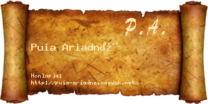 Puia Ariadné névjegykártya